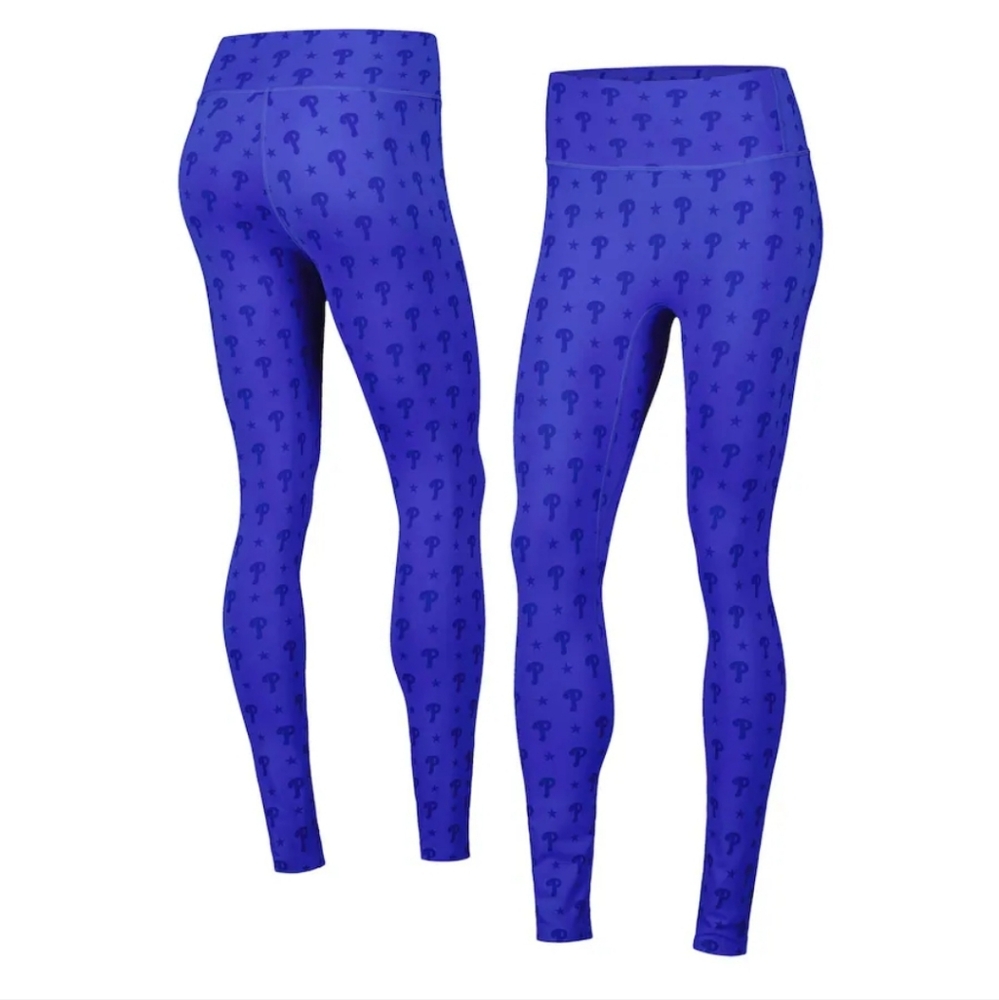 TEREZ MLB Tonal Royal Blue Phillies Leggings Small NWOT